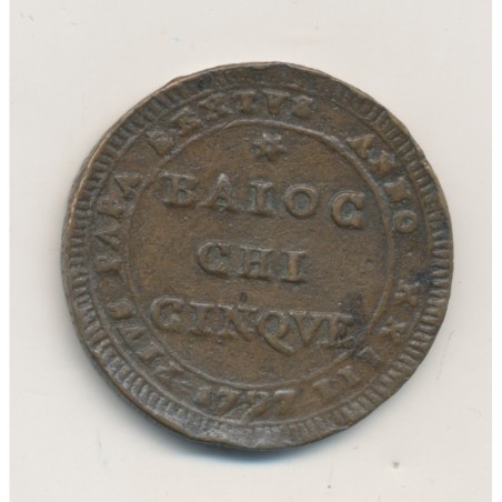 Vatican - 5 Baiocchi 1797 Rome - Pie VI - Jean ange braschi - TTB