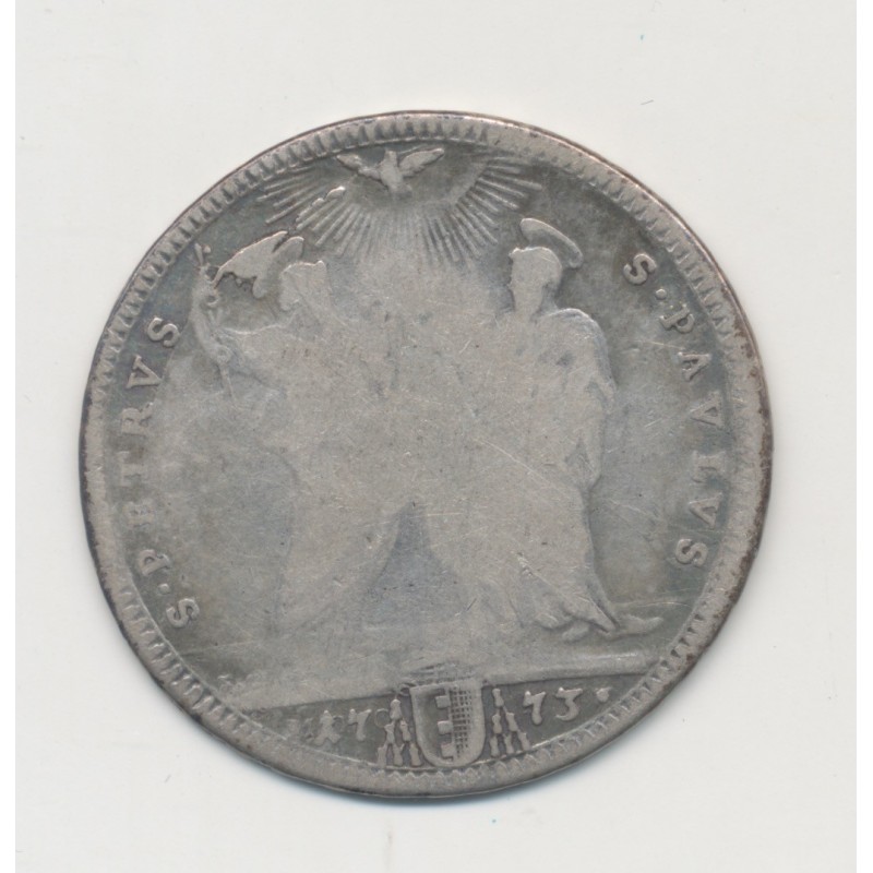 Vatican - Testone 1773 - Clement XIV - argent - TB