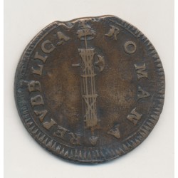 Italie - 2 Baiocchi - ND - République romaine - cuivre - TTB
