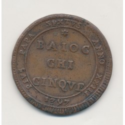 Vatican - 5 Baiocchi 1797 Rome - Pie VI - Jean ange braschi - TB+/TTB 2