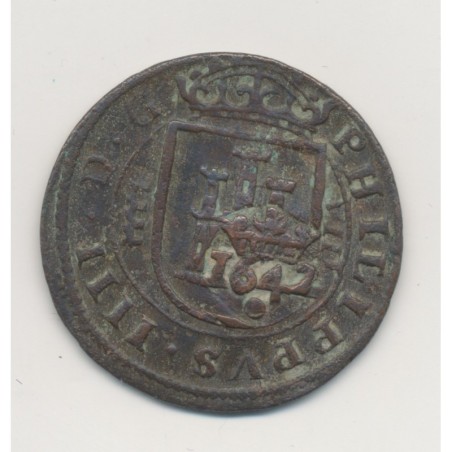 Espagne - 12 maravédis sur 8 maravédis - Philippe IV - 1613 - TTB+