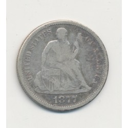 Etats-Unis - 1 Dime 1877 S Sans Francisco - TB