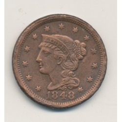 Etats-Unis - 1 Cent 1848 - cuivre - TTB+