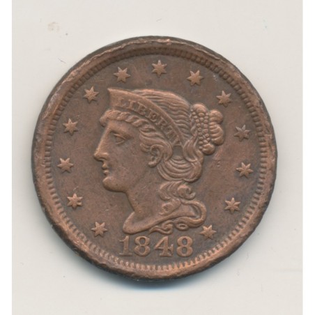 Etats-Unis - 1 Cent 1848 - cuivre - TTB+