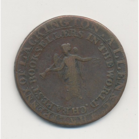 Angleterre - 1/2 Penny Token - 1795 Londres - J.Lackington - TB