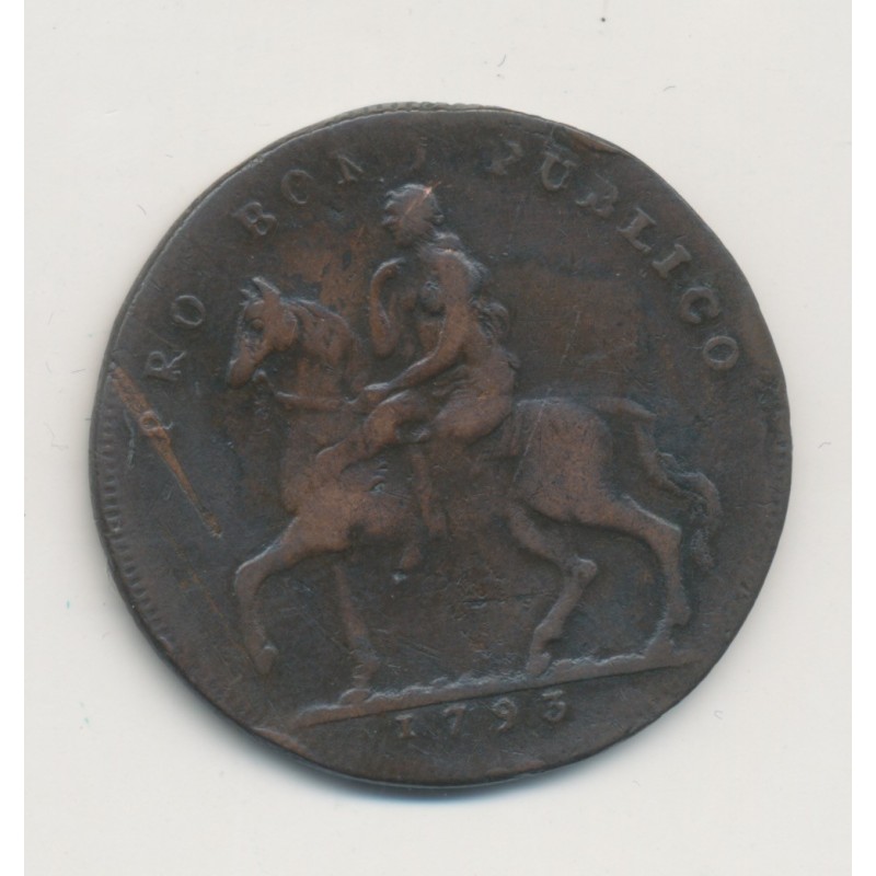 Angleterre - 1/2 Penny Coventry Token - 1793 Birmingham - TB+