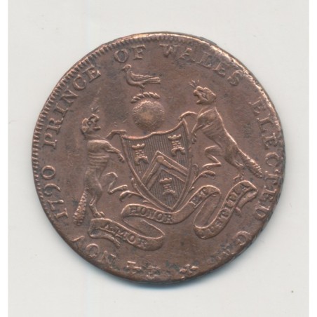 Angleterre - 1/2 Penny Middlesex Token - 1790 - Franc-maçonnique - TB+