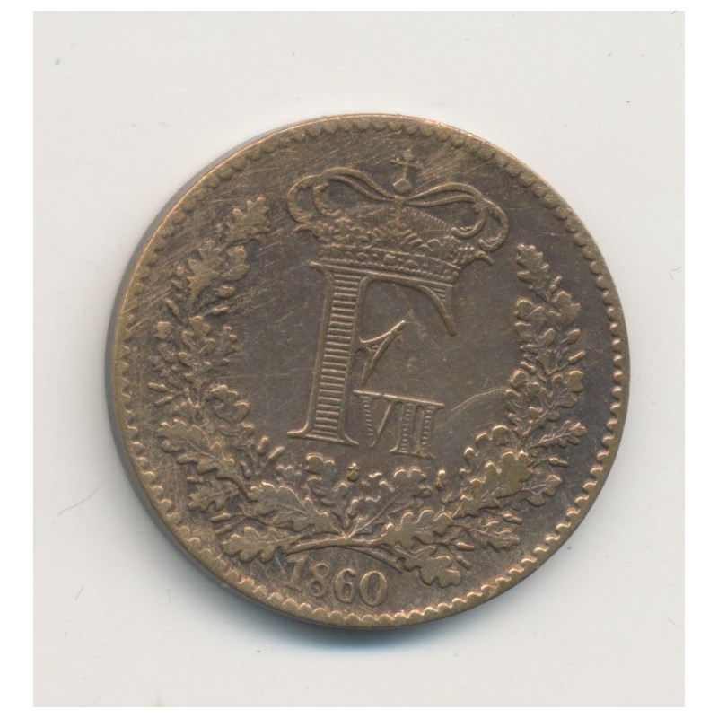 Danemark - 1 Skilling rigsmont - 1860 Altona - bronze - TTB