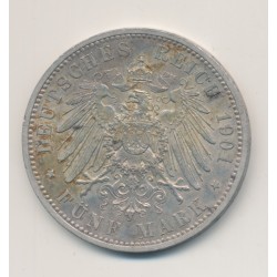 Allemagne - 5 Marks 1901 A - Prusse - TTB+ 2