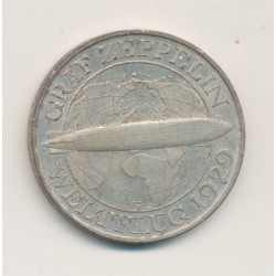 Allemagne - 3 Reichsmark 1930 G Karlsruhe - Graf Zeppelin - argent - SUP
