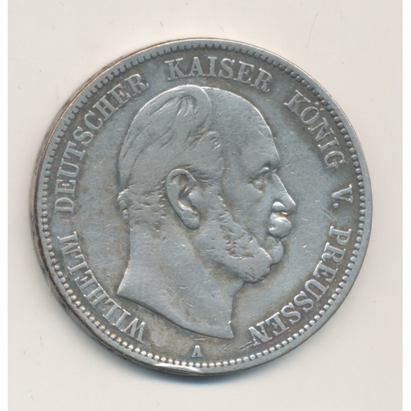 Allemagne - 5 Mark 1876 A - Prusse - argent - TB+