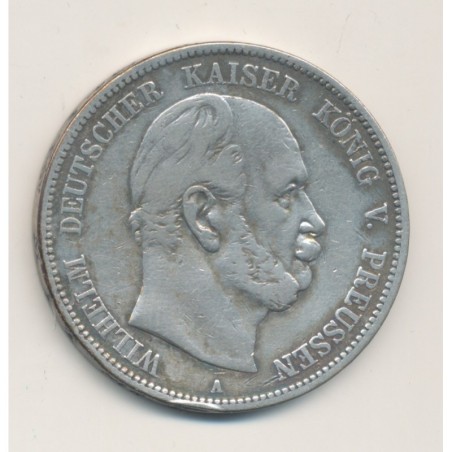 Allemagne - 5 Mark 1876 A - Prusse - argent - TB+