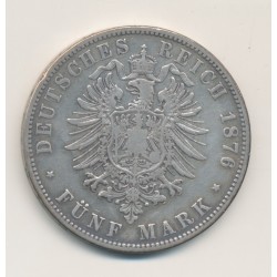 Allemagne - 5 Mark 1876 A - Prusse - argent - TB+ 2