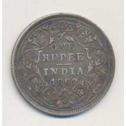 Indes Anglaises - 1 Roupie 1862 - Victoria - argent - TTB 2