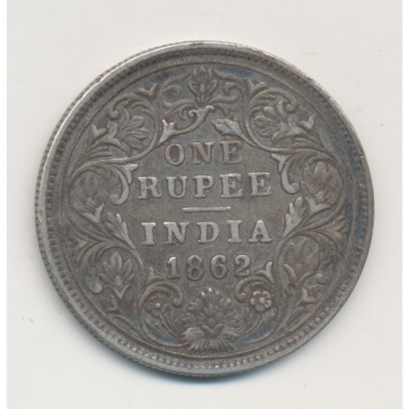 Indes Anglaises - 1 Roupie 1862 - Victoria - argent - TTB