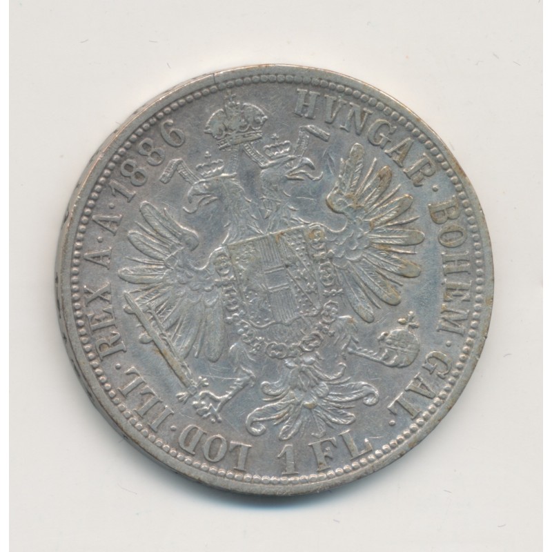 Autriche - 1 Florin 1886 Vienne - François Joseph I - argent - TTB