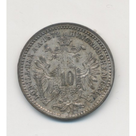 Autriche - 10 Kreuzer 1872 - François Joseph I - argent - TTB+