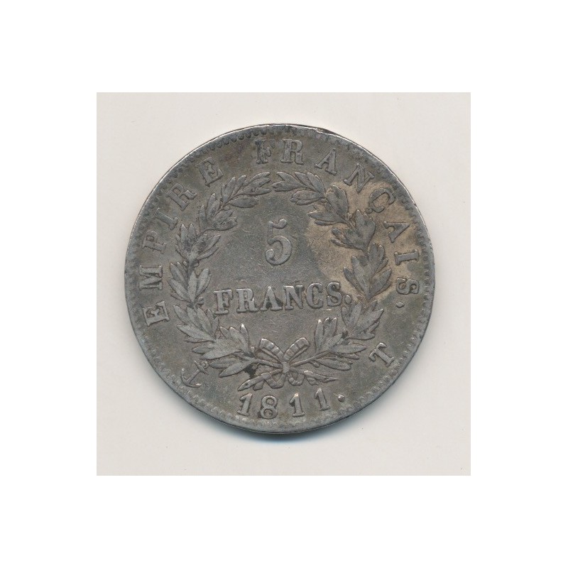 5 Francs Napoléon empereur - 1811 T Nantes