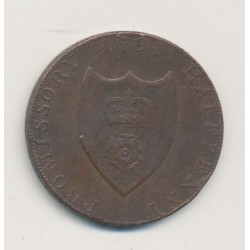 Angleterre - 1/2 Penny Lancaster Token - 1792 - cuivre - TB 2