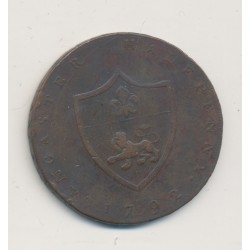 Angleterre - 1/2 Penny Lancaster Token - 1792 - cuivre - TB 2