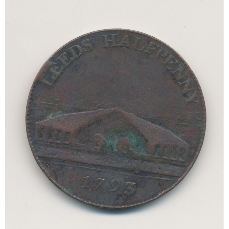 Angleterre - 1/2 Penny Brownbill's leeds 1793 - cuivre - TB+