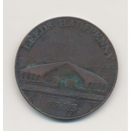 Angleterre - 1/2 Penny Brownbill's leeds 1793 - cuivre - TB+