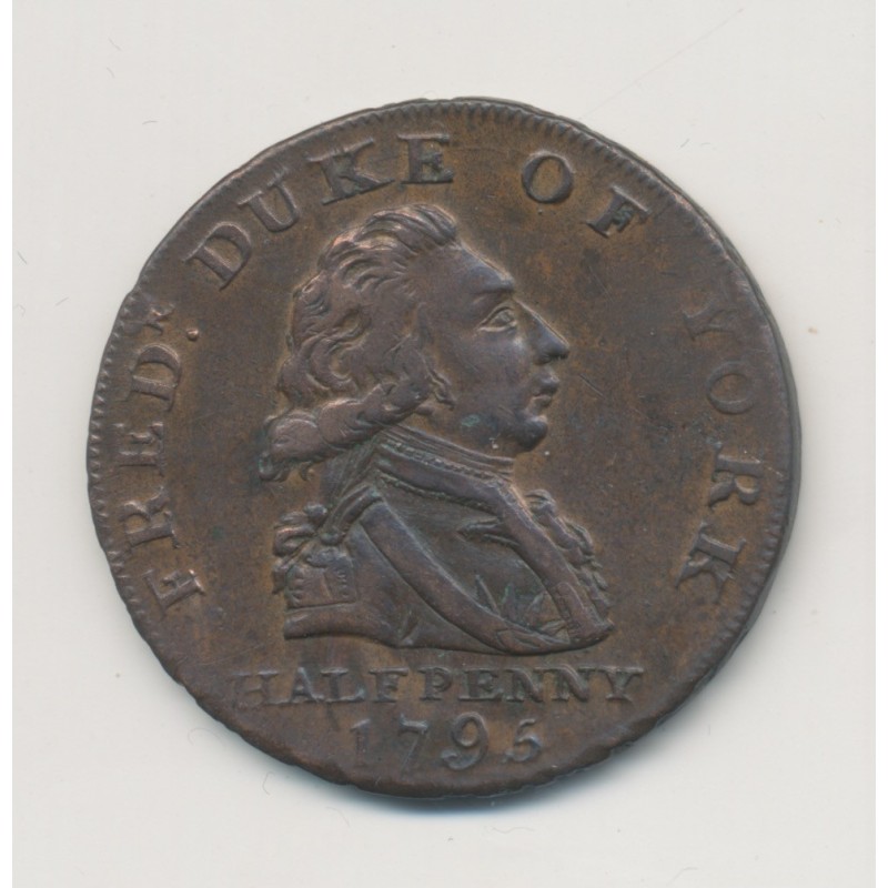 Angleterre - 1/2 Penny Londres - Lancaster 1792 - cuivre - TTB
