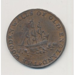 Angleterre - 1/2 Penny Londres - Lancaster 1792 - cuivre - TTB 2