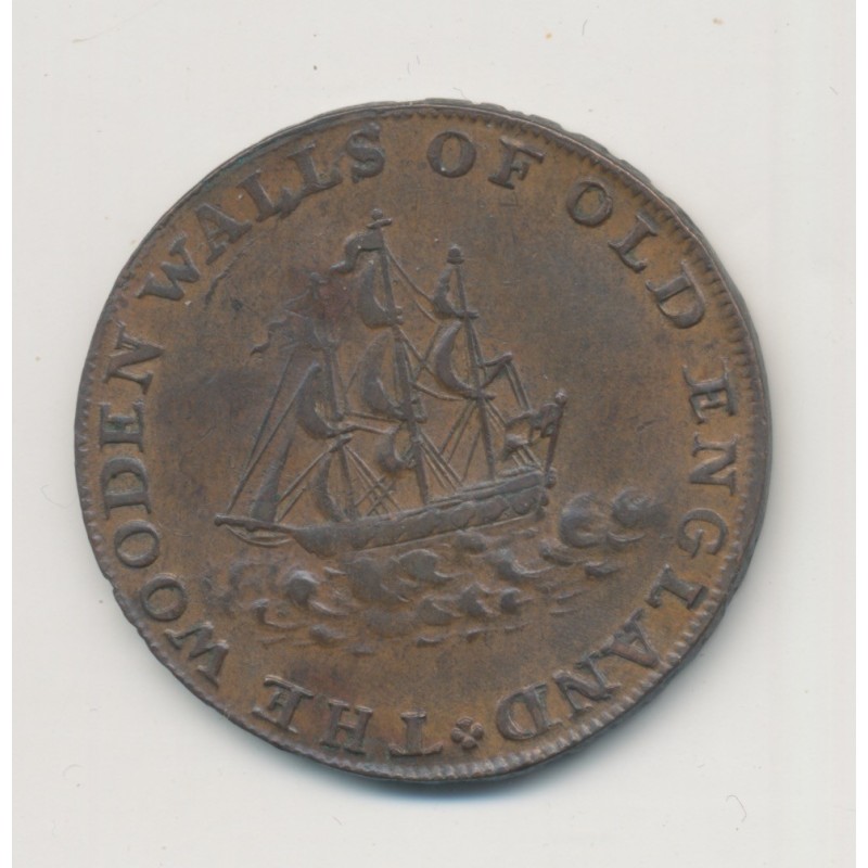 Angleterre - 1/2 Penny Londres - Lancaster 1792 - cuivre - TTB