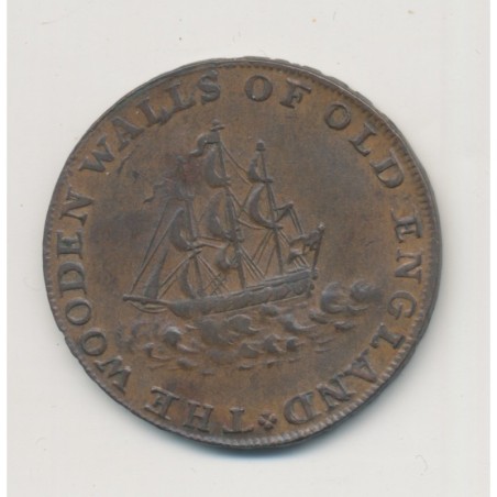 Angleterre - 1/2 Penny Londres - Lancaster 1792 - cuivre - TTB