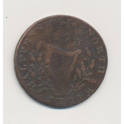 Angleterre - 1/2 Penny Token - North wales 1793 - cuivre - TB 2