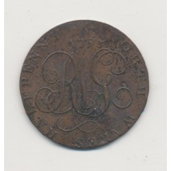 Angleterre - 1/2 Penny Token - North wales 1793 - cuivre - TTB+ 2