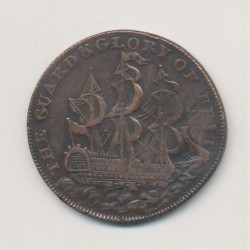 Angleterre - 1/2 Penny Middlesex - guard and glory - cuivre - TB 2