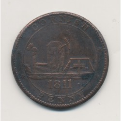 Angleterre - Cornish Penny 1811 - dolcoat mine - cuivre - TTB+
