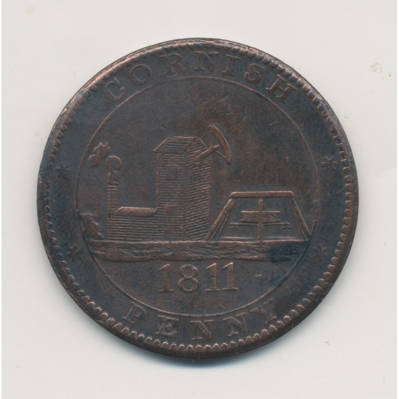 Angleterre - Cornish Penny 1811 - dolcoat mine - cuivre - TTB+