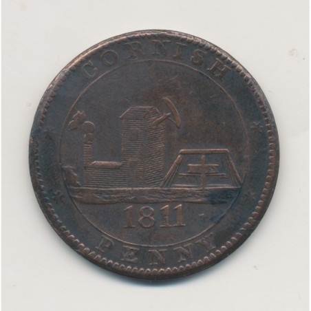 Angleterre - Cornish Penny 1811 - dolcoat mine - cuivre - TTB+