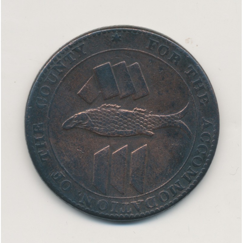 Angleterre - Cornish Penny 1811 - dolcoat mine - cuivre - TTB+