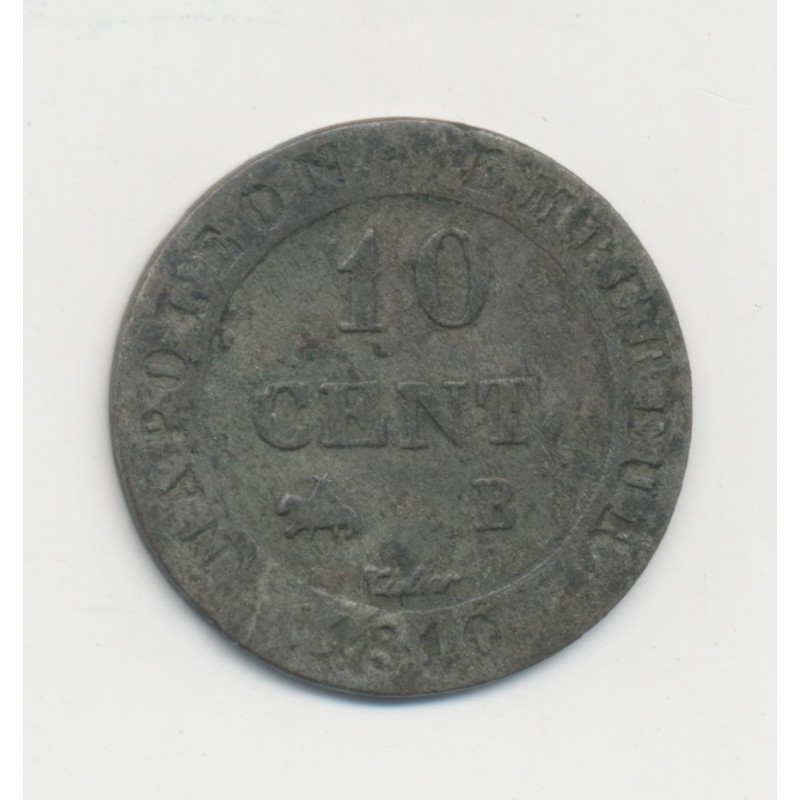 10 Centimes à l'N couronné - 1810 B Rouen - billon - B/TB