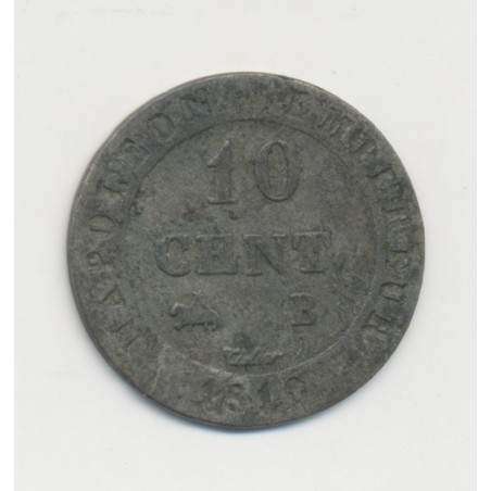 10 Centimes à l'N couronné - 1810 B Rouen - billon - B/TB