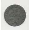 10 Centimes à l'N couronné - 1810 B Rouen - billon - B/TB