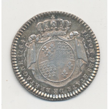 Jeton - Louis XVI - États de bretagne - 1784 - argent - SUP
