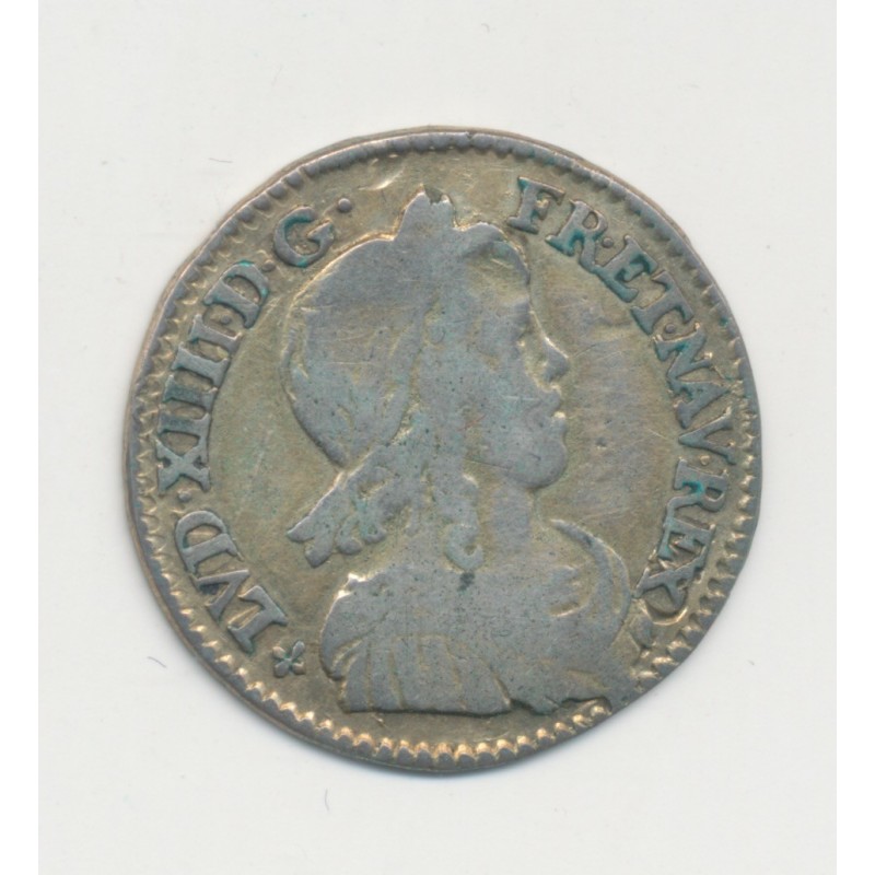 Louis XIV - 1/12 écu mèche longue - 1648 F Angers - TB