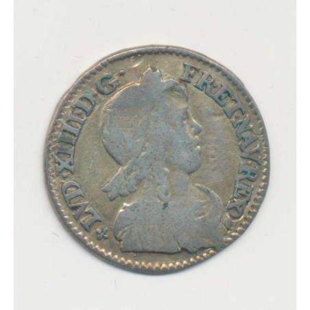 Louis XIV - 1/12 écu mèche longue - 1648 F Angers - TB