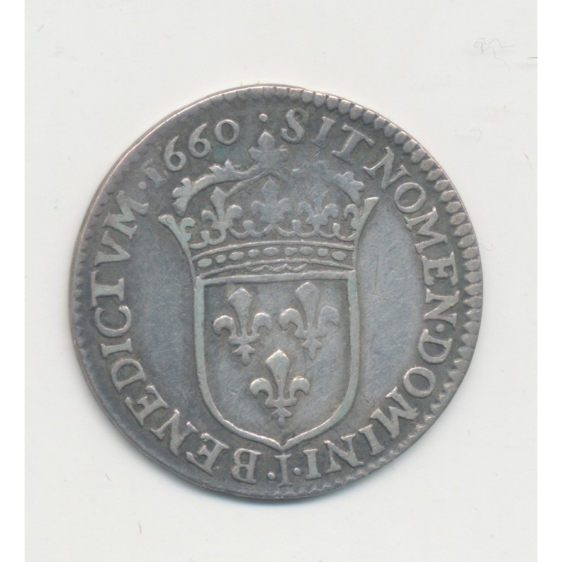 Louis XIV - 1/12 écu mèche longue - 1660 I Limoges - TTB