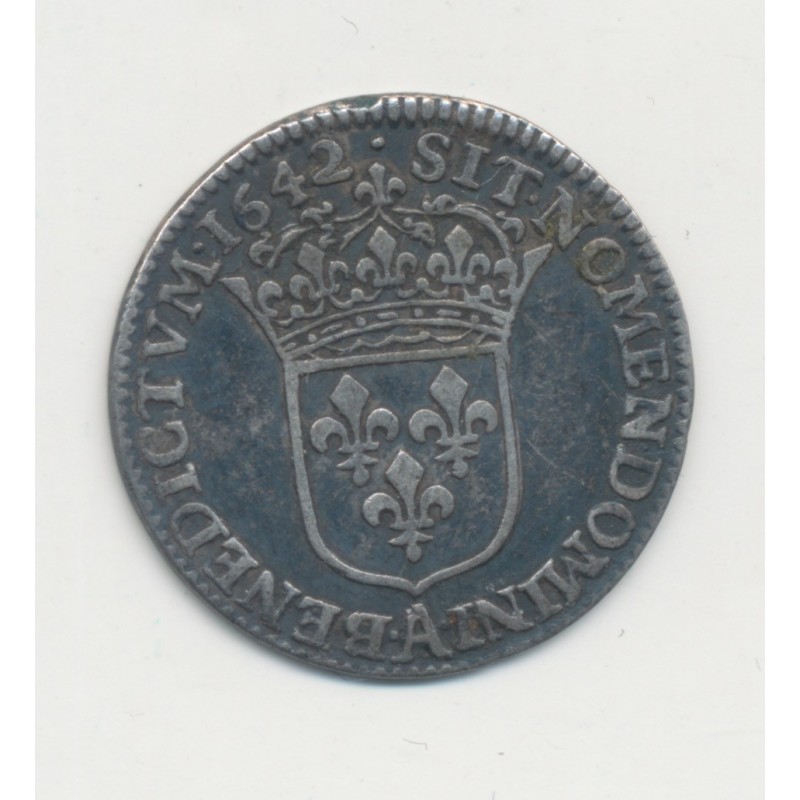 Louis XIII - 1/12 écu - 1642 A Paris - 1er poinçon - argent - TTB+
