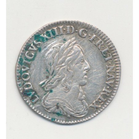 Louis XIII - 1/12 écu - 1642 A Paris - 2e poinçon - rose - argent - TB+