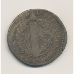 Louis XVI - 2 Sols François - 1792 A Paris -  cuivre - TB 2