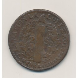 Louis XVI - 2 Sols François - 1792 Q Perpignan - B/TB 2
