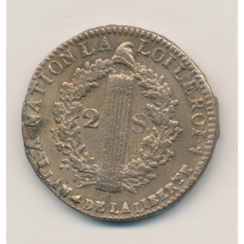 Louis XVI - 2 Sols François - 1792 W Lille - TTB+