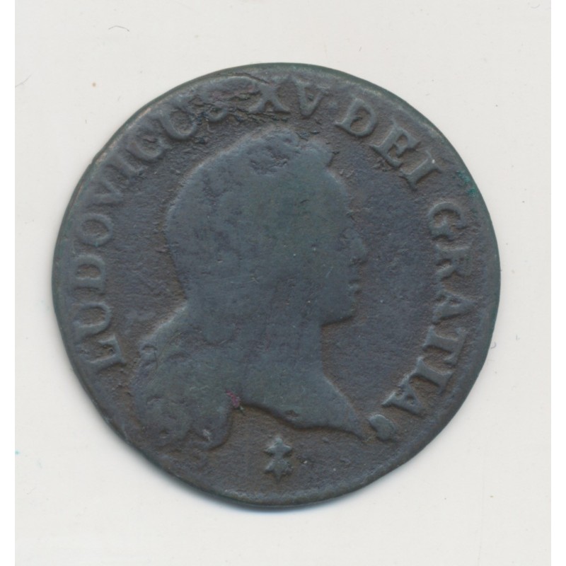 Louis XV - 1/2 Sol au buste enfantin - 1720 S Reims - cuivre - B/TB